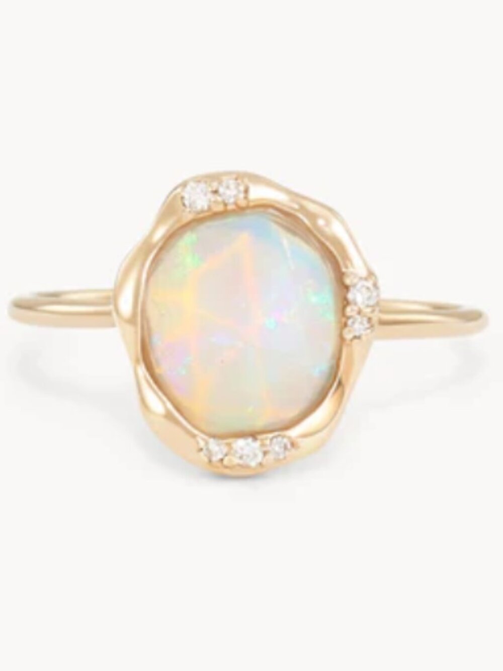 Bluboho fire opal diamond mood ring